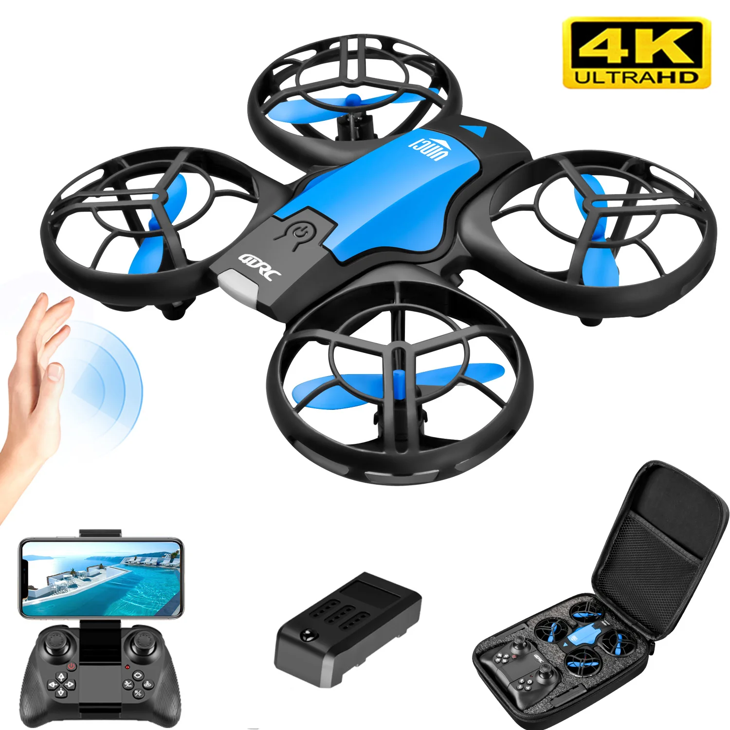 Drone Surveying - V8新型ミニドローン 4KプロフェッショナルHD 1080P広角カメラ WiFi FPV RCドローン