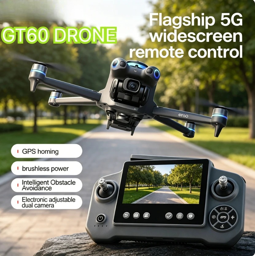 Drone Mapping - オリジナルGT60 GPS折りたたみ式RCクアッドコプター 4.3インチスクリーン 4K HD 8K